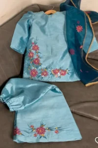 Sky Blue Embroidered Kurta Set